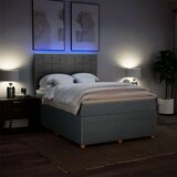  Krevet box spring s madracem svjetlosivi 140x200 cm od tkanine Slike