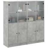  Regal za knjige s vratima boja betona 136x37x142 cm drveni | shoptok.hr