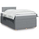 vidaXL Box spring postelja z vzmetnico svetlo siva 120x200 cm blago | Shoptok.si