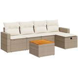 vidaXL 6-dijelni set vrtnih sofa s jastucima bež od poliratana | shoptok.hr