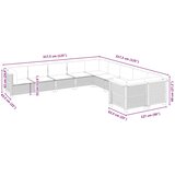  10-dijelni set vrtnih sofa s jastucima crni od poliratana Crna 63.5 x 63.5 x 62 cm | Shoptok.si