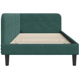  Kutni okvir kreveta Tamnozelena 90 x 190 cm Baršun | shoptok.hr