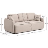 Kave Home Bež raztegljiva sedežna garnitura iz šenilje 218 cm Laira – | Shoptok.si