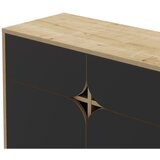 Marckeric Crna/u prirodnoj boji niska komoda u dekoru hrasta 185x79 cm Nola – | shoptok.hr