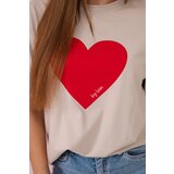 Kesi Cotton blouse with beige heart print | Shoptok.si
