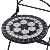 Bistro 3-dijelni bistro set s keramičkim pločicama crno-bijeli | shoptok.hr