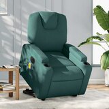 Maison Chic Električni masažni naslanjač - Relax naslanjač s funkcijo vstajanja temno zelen, (22061985) | Shoptok.si