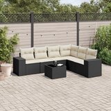 vidaXL 7-dijelni set vrtnih sofa od poliratana s jastucima crni | shoptok.hr