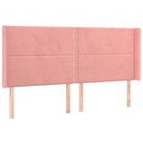 Maison Chic posteljno vzglavje - vzglavna omarica - nočna omarica z ušesi roza 163x16x118/128 cm žamet, (21712726) Cene