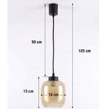 Brilagi LED luster na lanku R GLASS 1xE27/60W/230V prečnik 14 cm crna/zadimljeno smeđa | Eponuda.com