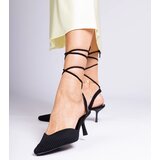 Gemre Palman black fabric slingback stiletto pumps | Shoptok.si