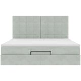vidaXL Otomanski posteljni okvir z vzmetnicami siv 160x200 cm žamet | Shoptok.si