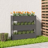 Maison Chic Visoka greda - Greda - Cvetlični Lonec siva 112x25x104,5 cm trdna borovina, (21789707) | Shoptok.si