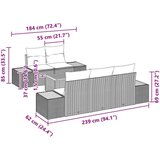  Set od 6 vrtnih sofa s jastučićima crni poli ratan akacija | shoptok.hr