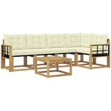 vidaXL Zunanja garnitura za sedenje z blazino 6 pcs Bela in krem, (5000281609) | Shoptok.si