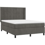  Krevet s oprugama i madracem tamnosivi 140x190 cm baršunasti | shoptok.hr