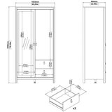 Tvilum Bijeli ormar s ogledalom 102x199x58 cm Madrid – | shoptok.hr