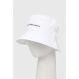 Calvin Klein Jeans Bombažni klobuk bela barva | Shoptok.si