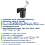 Wenko Mat crna čaša za četkice za zube od nehrđajućeg čelika s Turbo-loc s postavljanjem bez bušenja Porto – | shoptok.hr