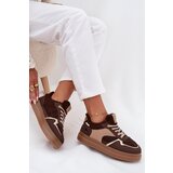 Boto Women's Platform Sneakers with Sheepskin Brown Frelina | Shoptok.si