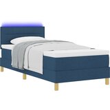 vidaXL LED Box Spring Krevet s madracem Plava 90 x 190 cm tkanina | shoptok.hr