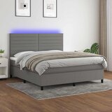  box spring s madracem LED tamnosivi 160x200 cm tkanina | shoptok.hr