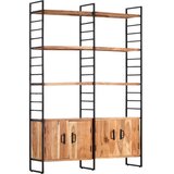 Police za knjige s 4 razine 124x30x180 cm masivno drvo bagrema | shoptok.hr