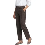 Hlače Amalia StraightLeg Check HW 381375 Kostanjeva
