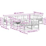  Set vanjskih sofa 9 kom. Bijela i svjetlosiva Poliester | shoptok.hr