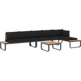  4-dijelna vrtna kutna garnitura s jastucima aluminij i WPC | shoptok.hr