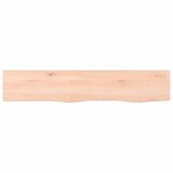  Zidna polica 100 x 20 x 4 cm od neobrađene masivne hrastovine | shoptok.hr