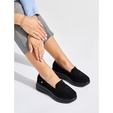 GOODIN Suede black loafers on a thick platform | shoptok.hr