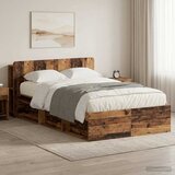  Okvir kreveta s pohranom s uzglavljem Staro drvo 120 x 190 cm | shoptok.hr