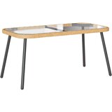 vidaXL Klubska miza Naravna 90x45x42 cm Poli ratan, (22015897) | Shoptok.si