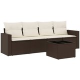 Maison Chic Seti vrtnega pohištva - Vrtna garnitura - Vrtni pohištvo set 5-delna z blazinami rjav poli ratan, (21814239) | Shoptok.si