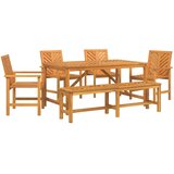  Vrtni set za objed 6 pcs Smeđa Čvrsto drvo akacije | Eponuda.ba
