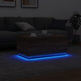  Stolić za kavu s LED svjetlima smeđa boja hrasta 90x50x40 cm | shoptok.hr