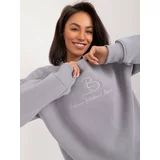 Fashion Hunters Gray women's oversize hooded sweatshirt