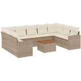 vidaXL 10-dijelni set vrtnih sofa s jastucima bež od poliratana | shoptok.hr