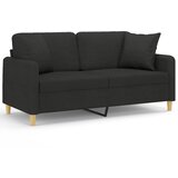 Maison Chic kavč - Sofa - Kanape dvosed z blazinami črn 140 cm blago, (21727035) Cene