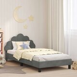  Otroški posteljni okvir z vznožjem Temno siva 90 x 190 cm Žamet, (5000104576) | Shoptok.si