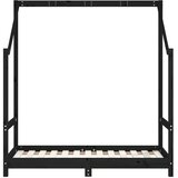  Okvir za dječji krevet crni 70 x 140 cm od masivne borovine | shoptok.hr