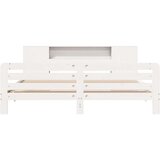 vidaXL Posteljni okvir brez vzmetnice bel 200x200 cm trdna borovina | Shoptok.si