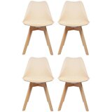 MID.YOU Set Stolov Scandi, Bež, Bukev, 4-Delni | Shoptok.si