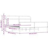  Metalni okvir kreveta bez madraca boja hrasta sonome 180x200 cm | shoptok.hr