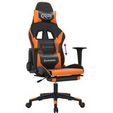  Gaming stol z oporo za noge črno in oranžno umetno usnje, (21152265) | Shoptok.si