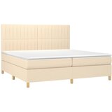 Krevet box spring s madracem LED krem 200x200 cm od tkanine | shoptok.hr