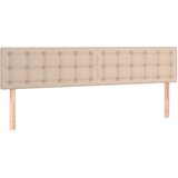 vidaXL LED posteljno vzglavje kapučino 180x5x78/88 cm umetno usnje | Shoptok.si