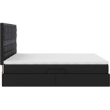 Krevet s od storage s uzglavljem Crna 180 x 200 cm Lažna koža | Eponuda.com