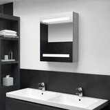 Furnova LED kopalniška omarica z ogledalom betonsko siva 50x14x60 cm, (21947063) | Shoptok.si